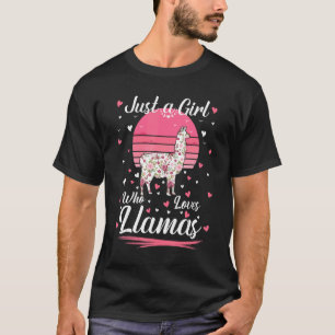 Camiseta Só Uma Menina Que Ama Lhamas Para Meninas