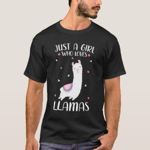 Camiseta Só Uma Menina Que Ama Lhamas Para Meninas