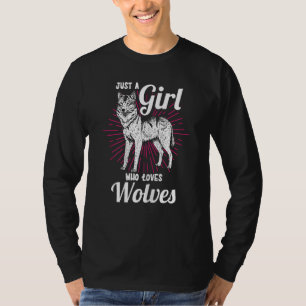 Camiseta Só Uma Menina Que Ama Lobos, Lobo Animal