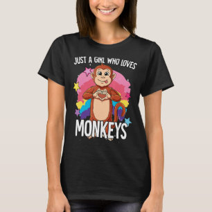 Camiseta Só Uma Menina Que Ama Macaco