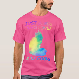 Camiseta Só Uma Menina Que Ama Maine Coons Engraçada Maine