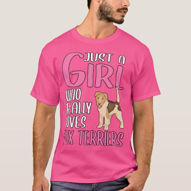 Camiseta Só Uma Menina Que Ama Mesmo Os Terriers Da Raposa (Frente)