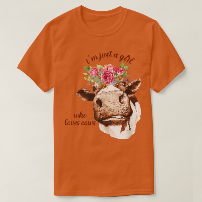 Camiseta Só Uma Menina Que Ama Muito Leite De Vaca Farmer (Frente do Design)