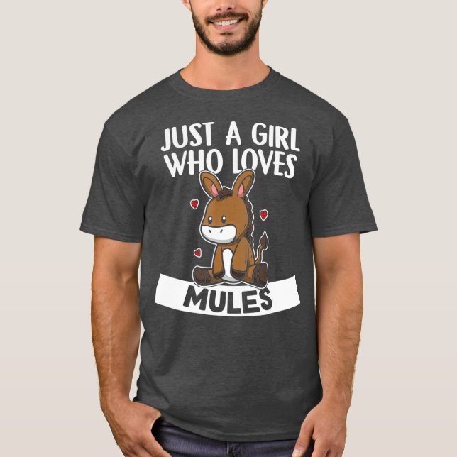 Camiseta Só Uma Menina Que Ama Mules Cute Donkey Mule (Frente)