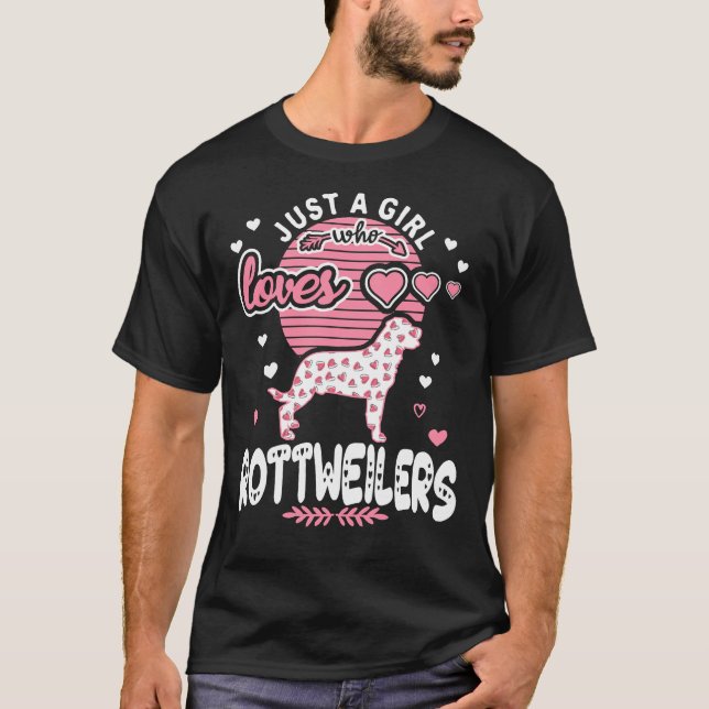 Camiseta Só Uma Menina Que Ama O Ajustado Rottweiler (Frente)