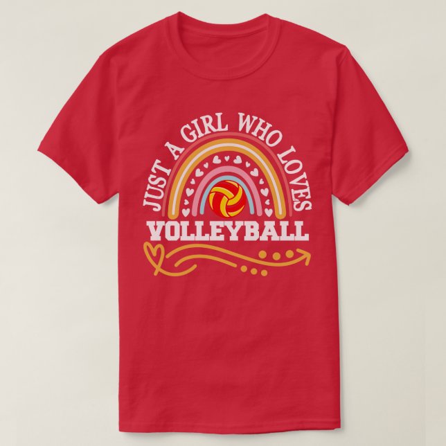 Camiseta Só Uma Menina Que Ama O Arco-Íris De Voleibol Ofer (Frente do Design)