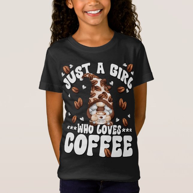Camiseta Só Uma Menina Que Ama O Café Gnomo (Frente)