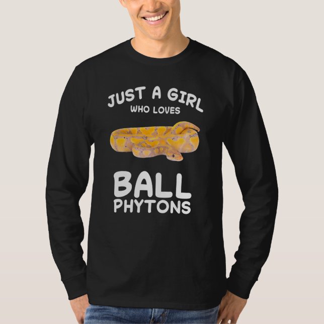 Camiseta Só Uma Menina Que Ama O Cobra De Ball Python (Frente)