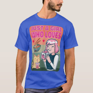 Camiseta Só Uma Menina Que Ama O Leite De Morango De Anime 