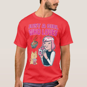 Camiseta Só Uma Menina Que Ama O Leite De Morango De Anime
