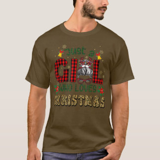 Camiseta Só Uma Menina Que Ama O Leopardo De Natal, Mensage