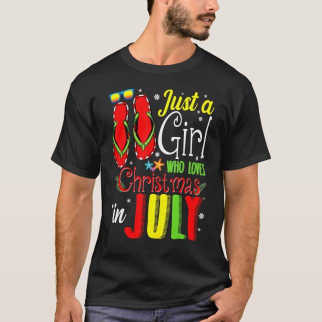 Camiseta Só Uma Menina Que Ama O Natal Em Julho Meninas Som (Frente)