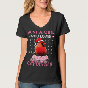 Camiseta Só Uma Menina Que Ama O Pássaro Cardinal, Christma