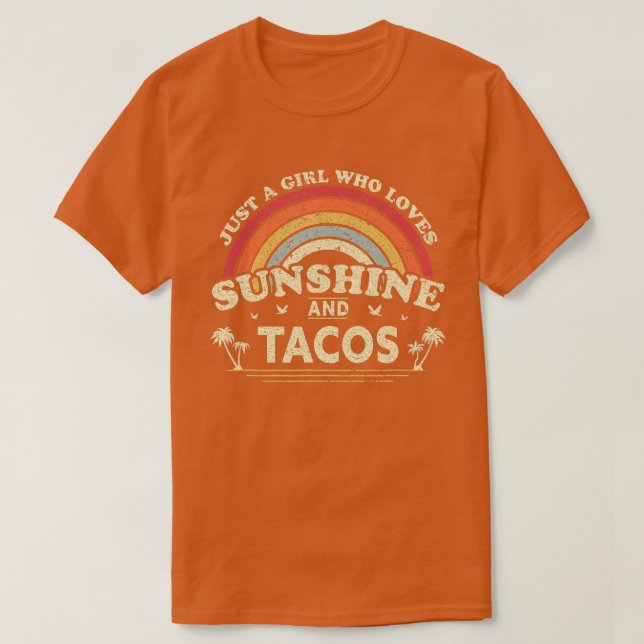 Camiseta Só Uma Menina Que Ama O Sol E Os Tacos (Frente do Design)