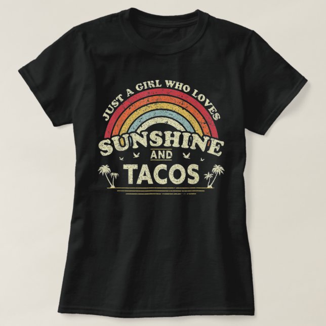 Camiseta Só Uma Menina Que Ama O Sol E Os Tacos (Frente do Design)