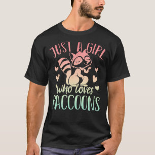 Camiseta Só Uma Menina Que Ama O Zoológico Da Raccoons Tras
