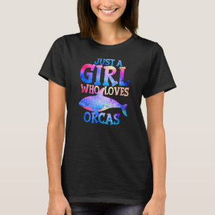 Camiseta Só Uma Menina Que Ama Orcas Whale Miúdas Engraçada