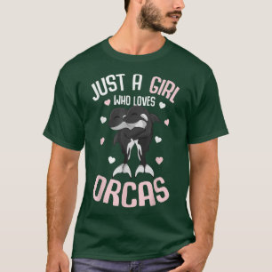 Camiseta Só Uma Menina Que Ama Orcas Whale Miúdas Raparigas