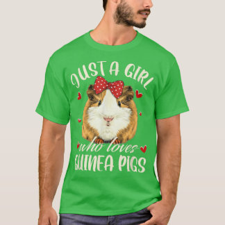 Camiseta Só Uma Menina Que Ama Os Porcos Da Guiné Acima Das