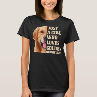 Camiseta Só Uma Menina Que Ama Ouro Cachorro De Retriever D