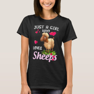 Camiseta Só Uma Menina Que Ama Ovinos Engraçados