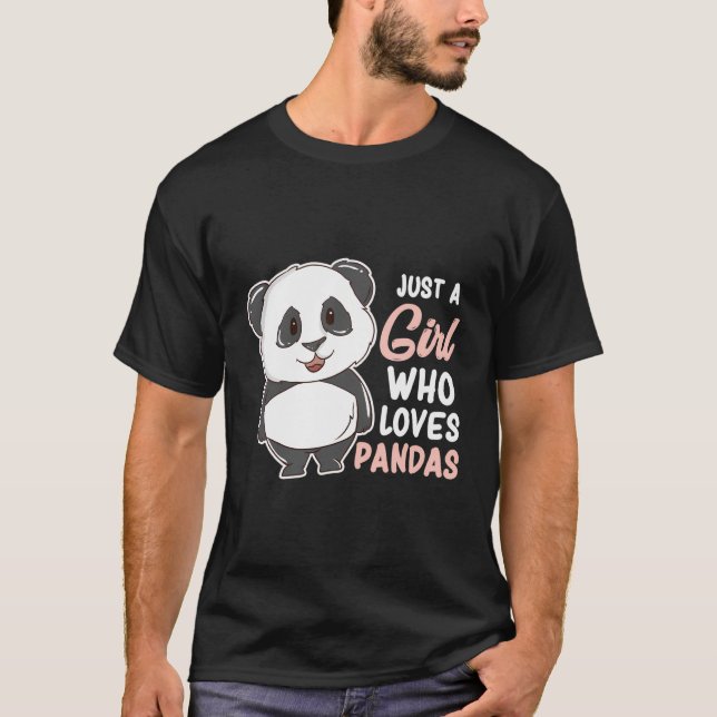Camiseta Só Uma Menina Que Ama Pandas Cute Panda Girl (Frente)