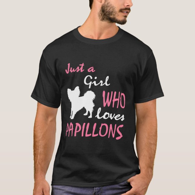 Camiseta Só Uma Menina Que Ama Papillon Girl Papillon (Frente)
