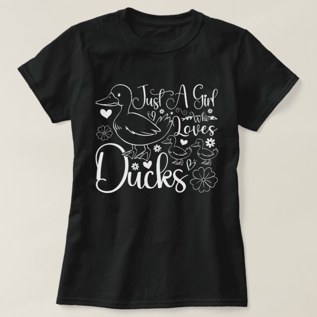 Camiseta Só Uma Menina Que Ama Patos Bonitos Proprietário D (Frente do Design)