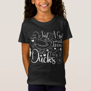 Camiseta Só Uma Menina Que Ama Patos Bonitos Proprietário D