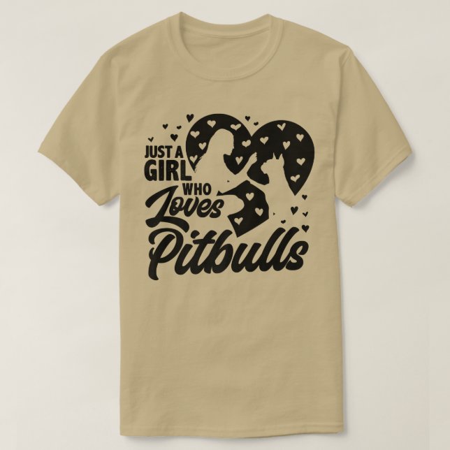 Camiseta Só Uma Menina Que Ama Pitbulls, Senhoras Cachorros (Frente do Design)