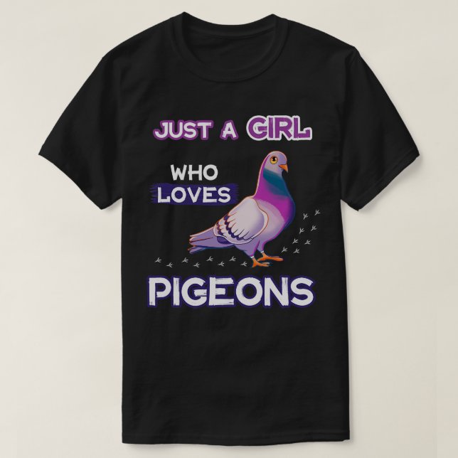 Camiseta Só Uma Menina Que Ama Pombos (Frente do Design)
