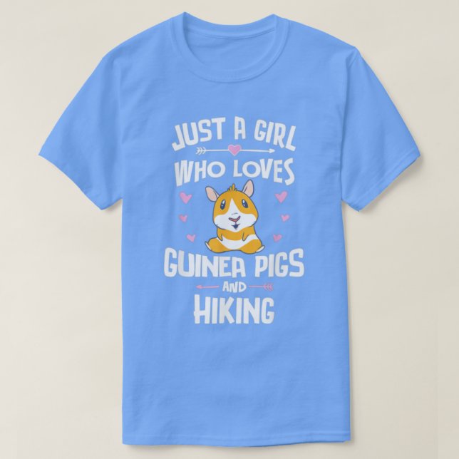 Camiseta Só Uma Menina Que Ama Porcos De Guiné E Caminhando (Frente do Design)
