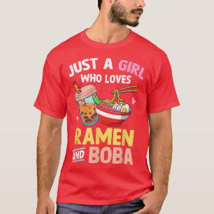 Camiseta Só Uma Menina Que Ama Ramen E Boba, Adolescente Ja
