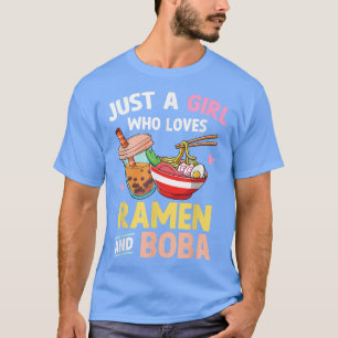 Camiseta Só Uma Menina Que Ama Ramen E Boba, Adolescente Ja