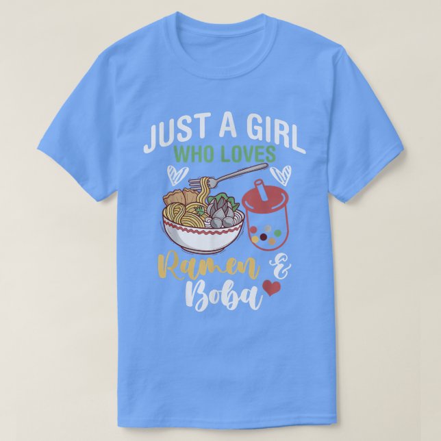 Camiseta Só Uma Menina Que Ama Ramen E Boba Bubble, Dra. (Frente do Design)