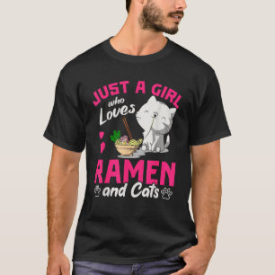 Camiseta Só Uma Menina Que Ama Ramen E Gata Bons