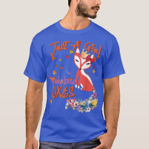 Camiseta Só Uma Menina Que Ama Raposa Arte Flor Presente Pa