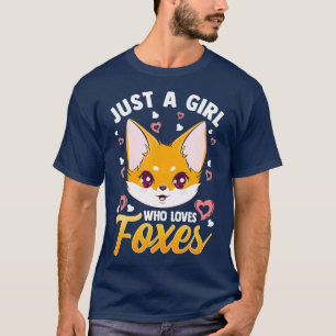 Camiseta Só Uma Menina Que Ama Raposa Raposas Meninas Rapo