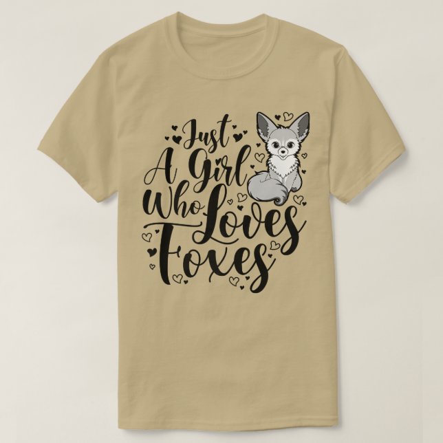 Camiseta Só Uma Menina Que Ama Raposa, Um Animal Bonito Par (Frente do Design)