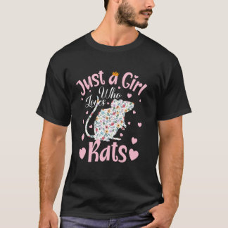 Camiseta Só Uma Menina Que Ama Ratos Mulheres Ratos Ratos R
