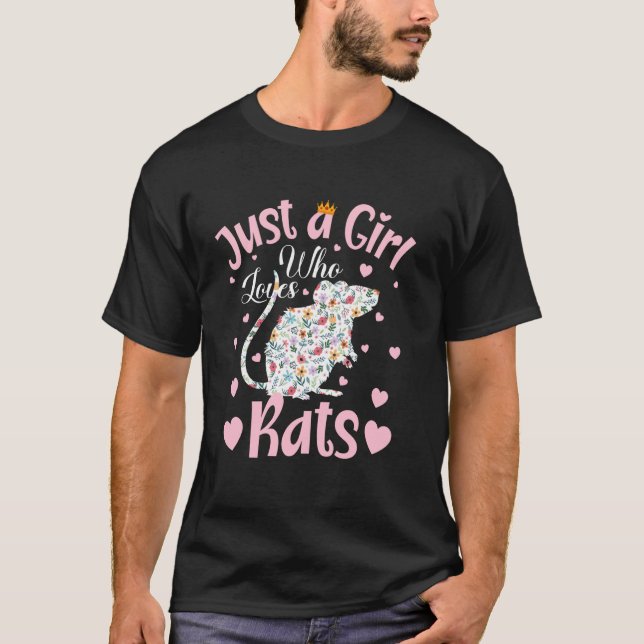 Camiseta Só Uma Menina Que Ama Ratos Mulheres Ratos Ratos R (Frente)
