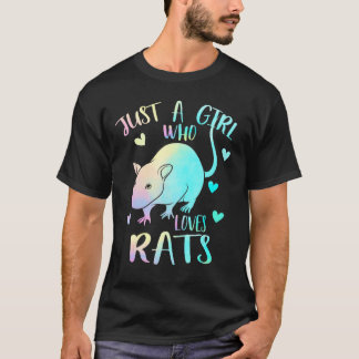 Camiseta Só Uma Menina Que Ama Ratos Que Pareciam Um Rato B