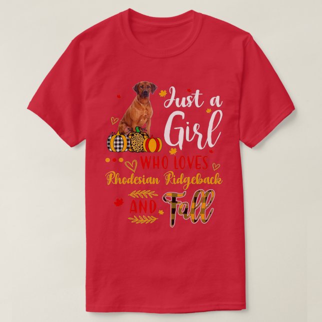 Camiseta Só Uma Menina Que Ama Ridgeback Rhodesiano E Cai (Frente do Design)