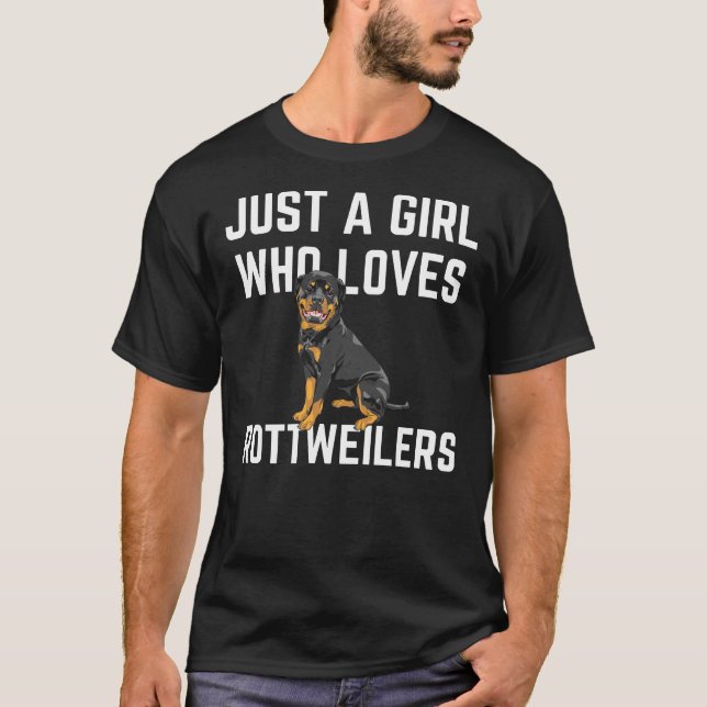 Camiseta Só Uma Menina Que Ama Rottweilers 12 (Frente)