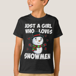 Camiseta Só Uma Menina Que Ama Snowman Cute Frozen Snowman
