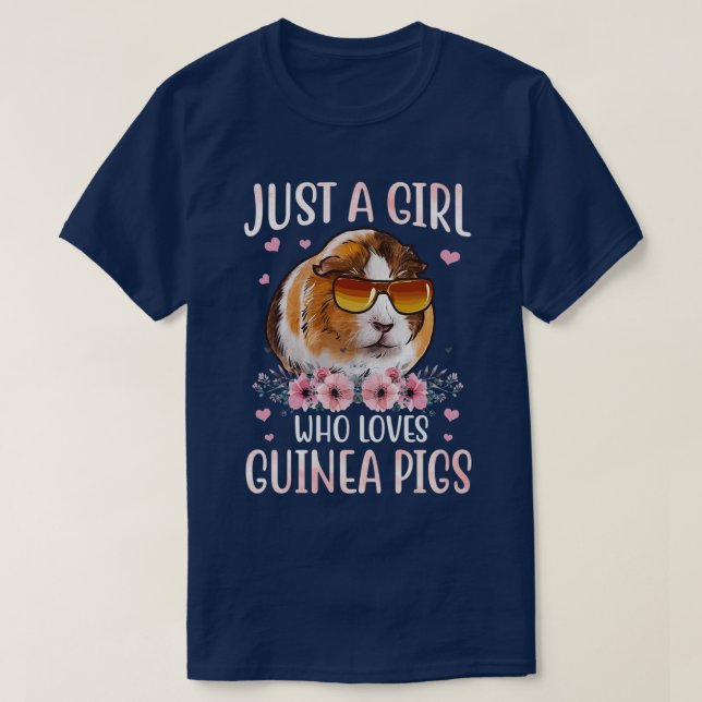Camiseta Só Uma Menina Que Ama Suínos De Guiné. (Frente do Design)