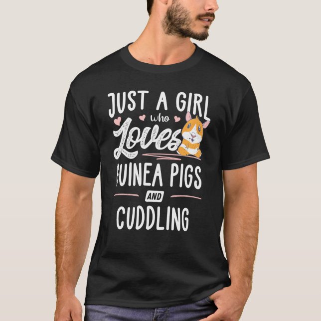 Camiseta Só Uma Menina Que Ama Suínos E Cuddling (Frente)