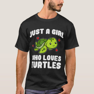 Camiseta Só Uma Menina Que Ama Tartaruga Marinha Em T