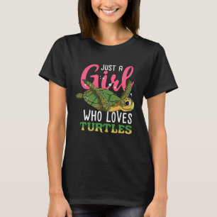 Camiseta Só Uma Menina Que Ama Tartarugas Marinhas L