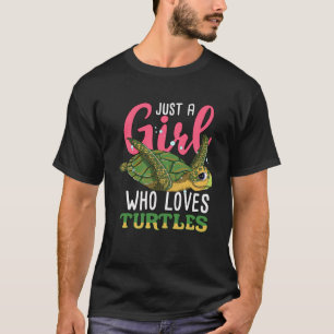 Camiseta Só Uma Menina Que Ama Tartarugas Marinhas L